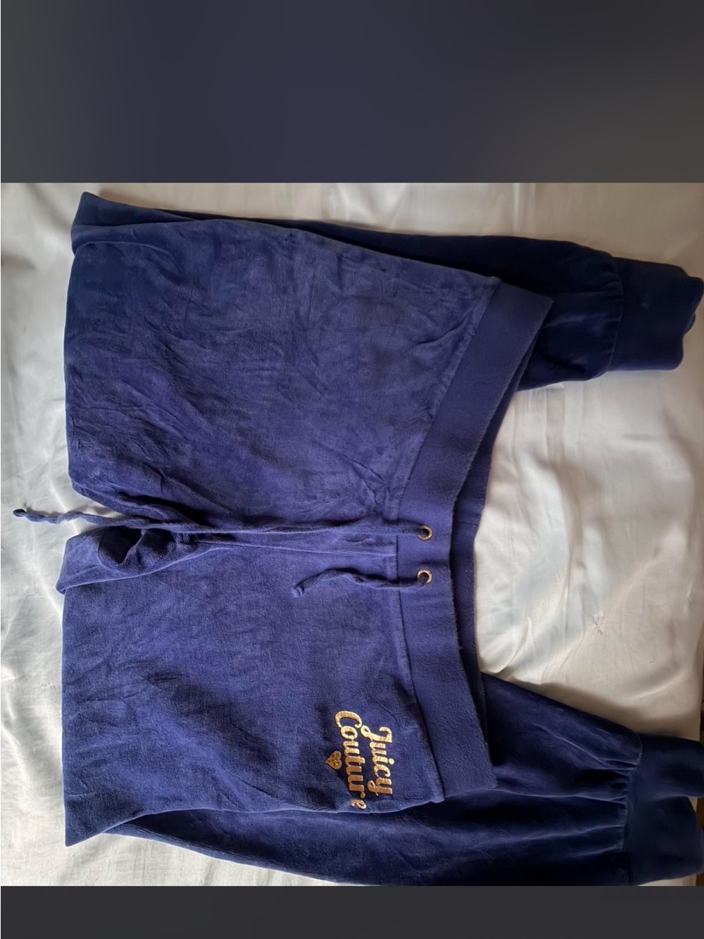 Juicy Couture Navy Blue Velour Jogger Pants